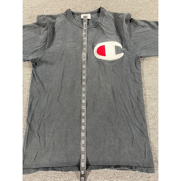 VINTAGE Champion Shirt Black Short Sleeve Crew Tee Streetwear Adult Mens Medium - Picture 5 of 15